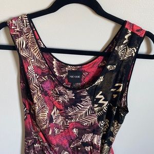 Nic+Zoe abstract print dress with tie at the waist